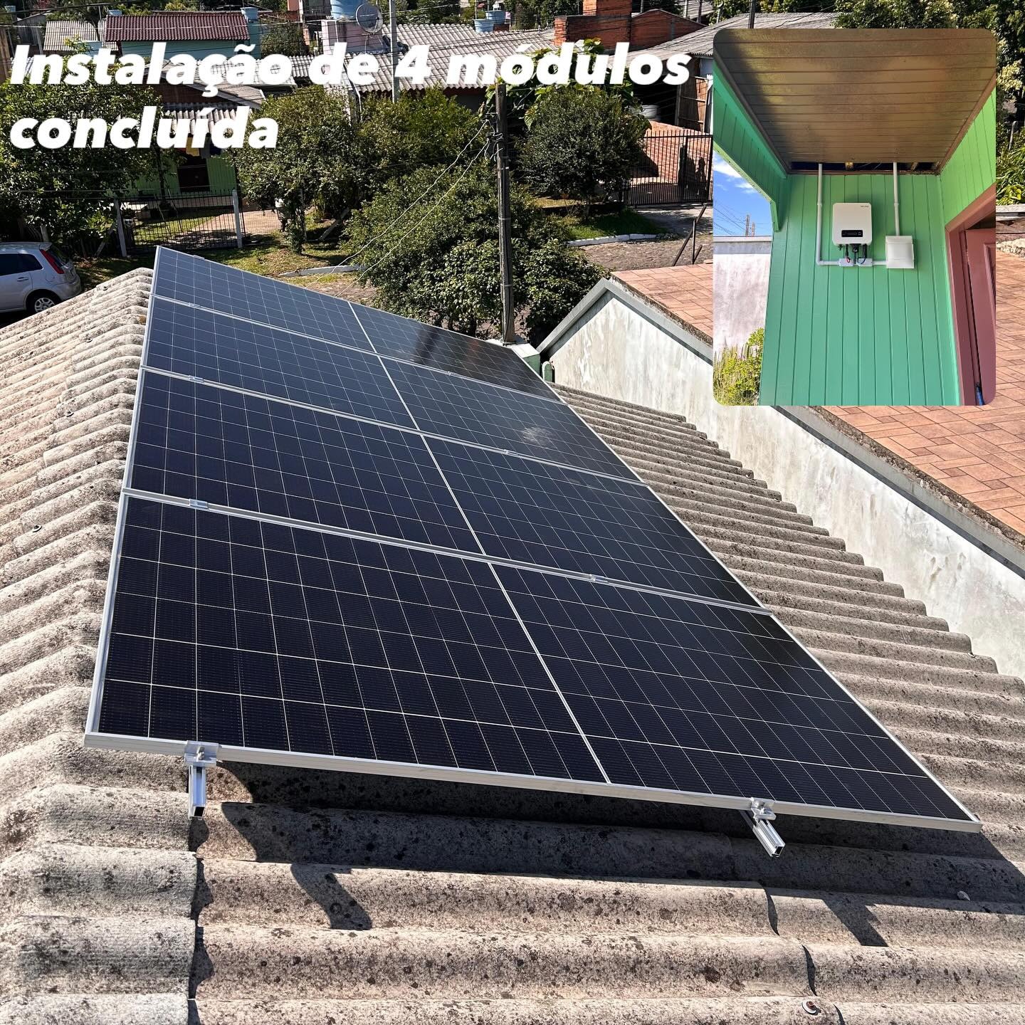 Instalação de 4 módulos concluída